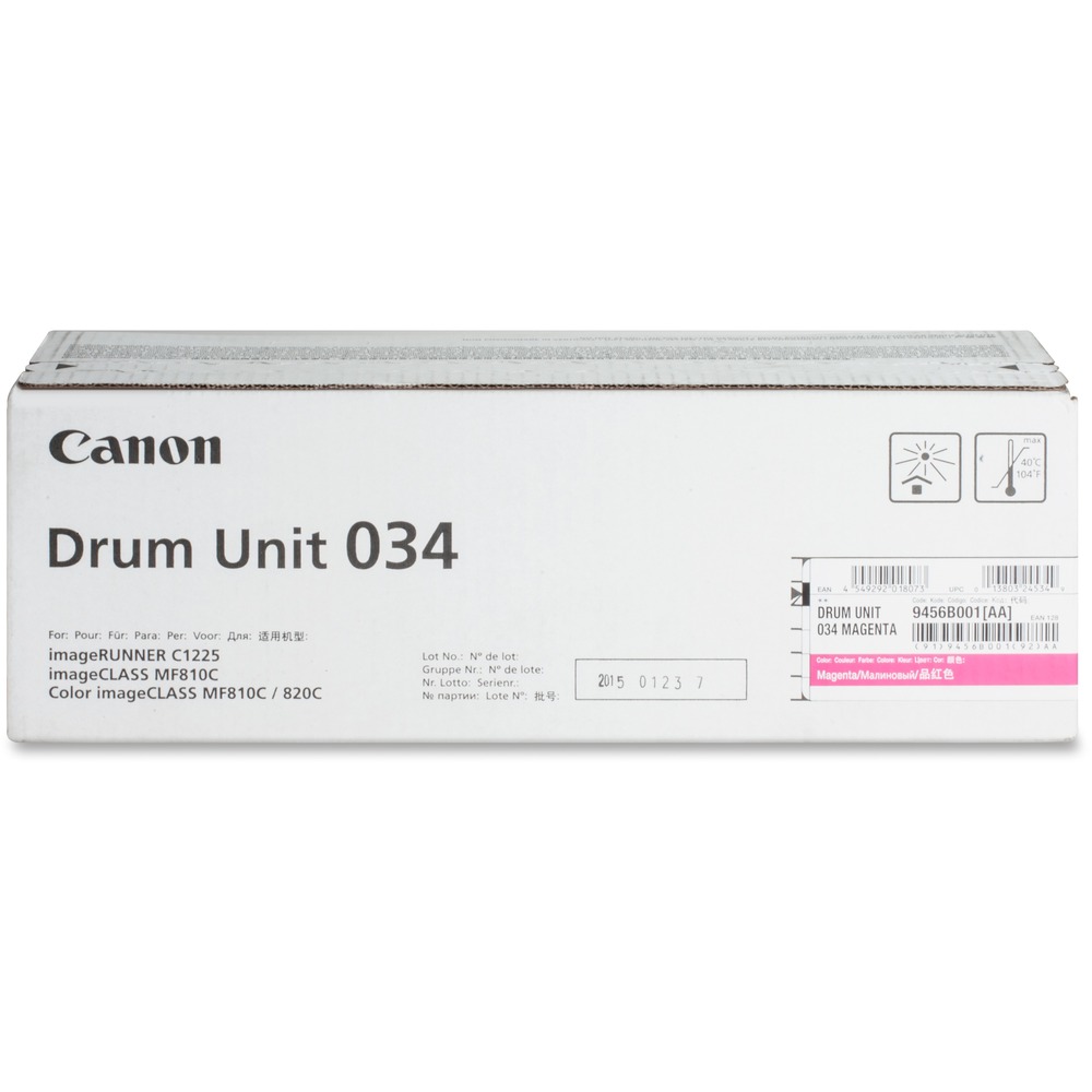 CNMDRUM034M - Drum unit is developed utilizing precise specifications so you can be confident that your Canon MF810Cdn and MF820Cdn will produce high-quality results, time and time again. Canon Genuine Organophotoconductor drums are designed to have exceptional charging characteristics, light responsiveness, charge storage, wear-resistance and durability. Each drum yields approximately 34,000 pages.