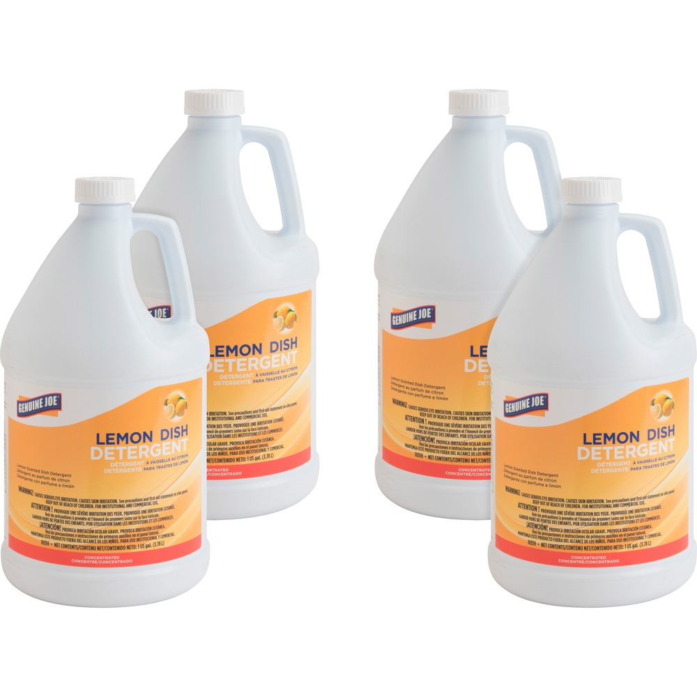 GJO10359CT - Professional-strength dishwashing detergent delivers fast grease-cutting emulsification and lasting suds for institutional use. Ideal for cleaning encrusted pots and pans requiring minimum soaking time. Lemon-scented detergent generates hardworking suds and leaves glassware, china, pots and pans film-free.