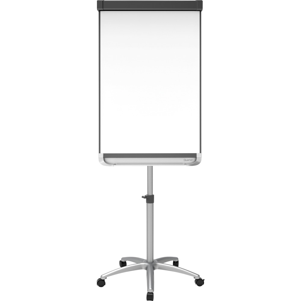 QRTECM32P2 - Mobile presentation easel features a versatile design that can be used as a magnetic whiteboard, magnetic bulletin board and flip-chart stand. Total Erase surface resists ghosting and staining to maintain a lasting professional appearance. Height-adjustable construction allows you to quickly change the height for better visibility for everyone in the room. Smooth-rolling, star-base wheels allow quick, easy mobility. Flip-chart holders support all standard-size flip charts (sold separately).