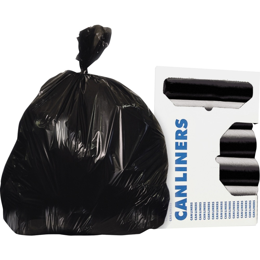 Heritage High-density Coreless Roll Can Liners - 56 gal Capacity - 48" Length x 43" Width x 0.87 mil (22 Micron) Thickness - High Density - Black - High-density Polyethylene (HDPE) - Can - 25/Roll - 6 / Carton