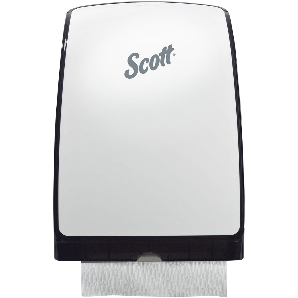 KCC34830 - Scott provides enhanced hygiene solutions for critical environments. When you have a small space, there's no need to sacrifice convenience or hygiene. Install this Scott Professional Slimfold Paper Towel Dispenser in tight spaces where typical paper towel dispensers are too big, such as nurses' stations, tiny classroom sinks and small breakroom walls. Dispenser is compatible with Scott Slimfold Paper Towels (not included) that are the same size as a regular folded towel but cleverly folded five times to fit in small spaces. Innovative dispenser holds 225 towels so you can refill less often. Clear, vertical window lets you see when you're running low. One-at-a-time dispensing helps reduce waste and allows visitors to only touch the towel they use, providing a hygienic hand-drying experience. Dispenser meets ADA requirements when properly installed and using recommended paper towel products.