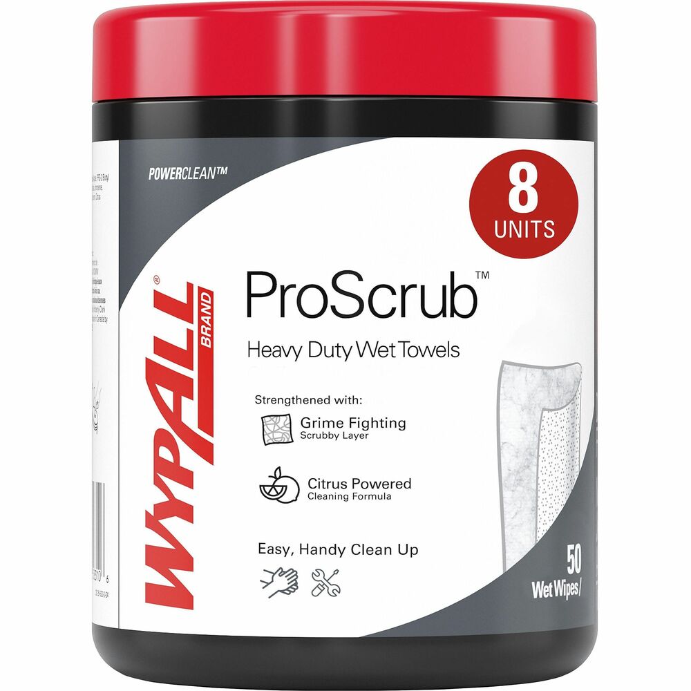 KCC58310CT - Power Clean ProScrub Wipes are an ideal, presaturated cleaner for on-the-go hand cleaning. Alcohol-free, natural citrus solvents cut through grease, grime and oil. Specially designed cleaning fabric incorporates a textured surface on one side to increase scrubbing action for more thorough cleaning. It's thin and flexible enough to get into tight spaces. Other side features a smooth surface to wipe away dirt from your hand. Middle, absorbent layer soaks up and holds the dirt. These wipers are a must-have solution for dirty jobs and cleaning on-the-go.
