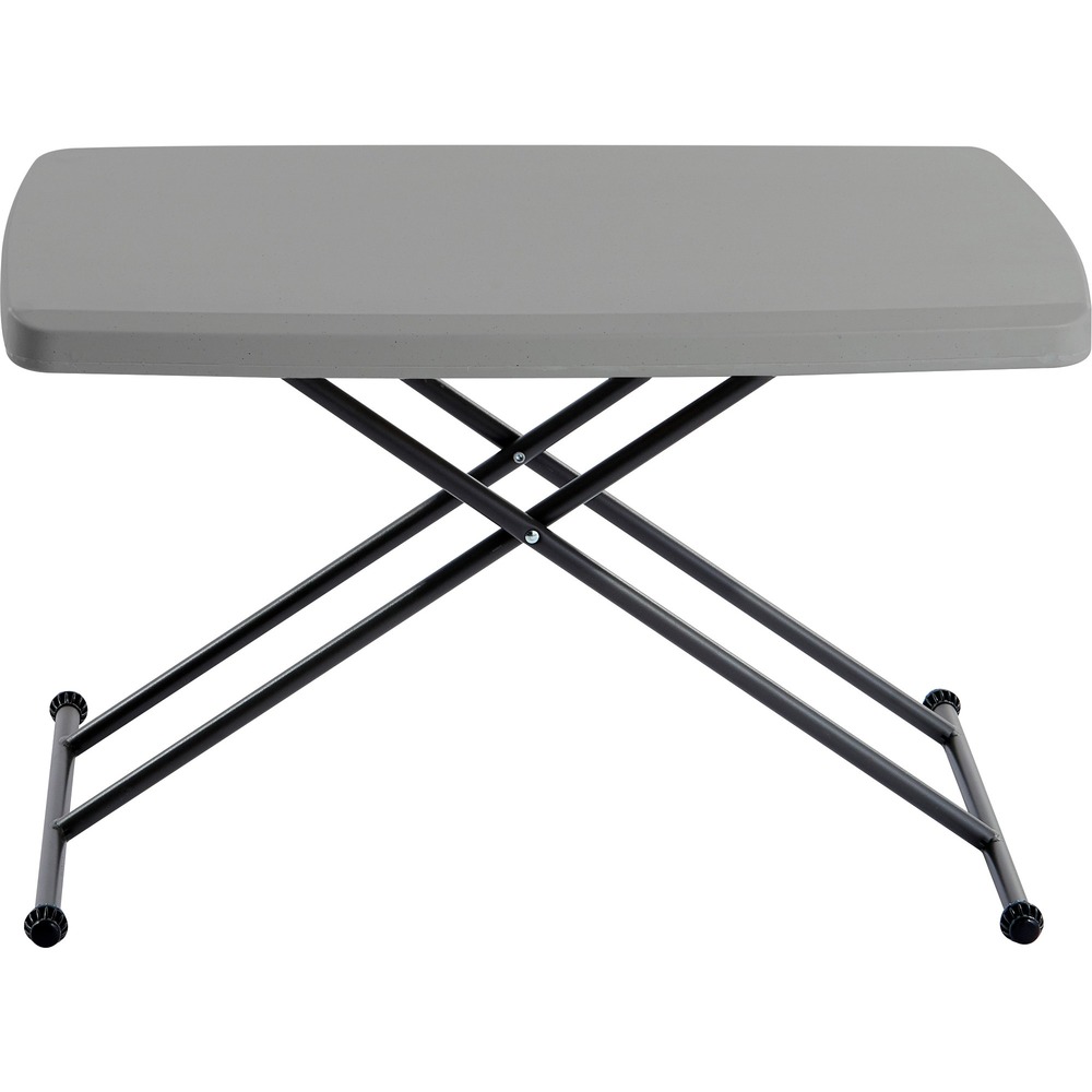 ICE65491 - Personal table is perfect for many different uses. Lightweight, durable table has a high-density, blow-molded polyethylene top. The table adjusts to two different heights: 25" or 28" high.