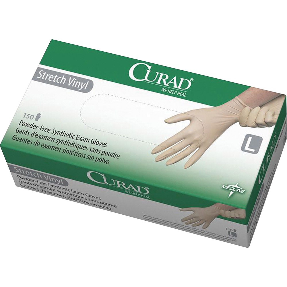 MII6CUR9226 - Powder-free exam gloves are a latex-free alternative well-suited to the majority of clinical applications. Stretch vinyl material conforms to your hands for excellent tactile sensitivity when touch is critical. Tapered cuffs minimize roll-down and provide a reliable fit around your wrist. Nonsterile gloves are perfect for use in noncritical care units, laboratories and more. This product has an ingredient identified by California Proposition 65.