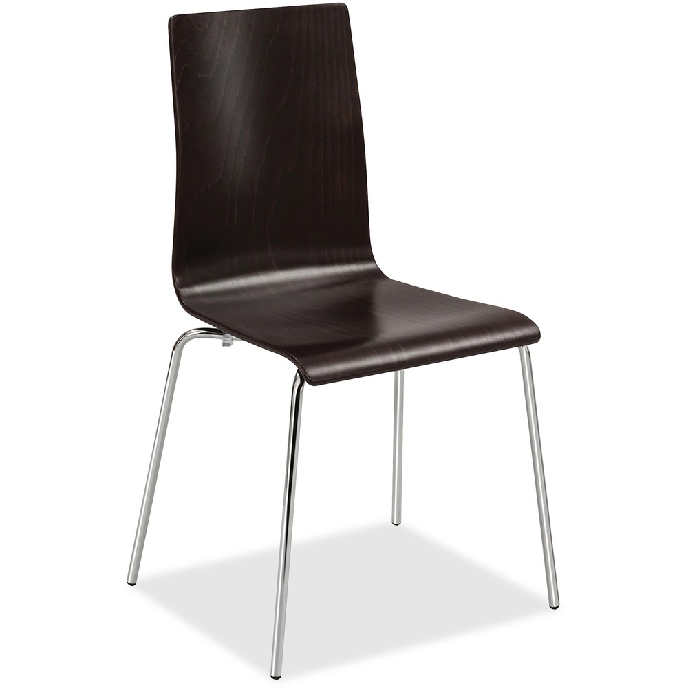 SAF4298ES - Bosk Wood Stack Chair is classic and versatile, featuring a fluid wood design with a bent plywood seat and back accented by a chrome-plated steel frame. This plywood chair is comfortable and lightweight so it's perfect for waiting and lounge areas, cafe areas and in-between spaces. It cuts a striking silhouette in any office, break area or lobby. The chair is also great for individual placement or to combine with existing furniture. Chairs stack up to eight high.