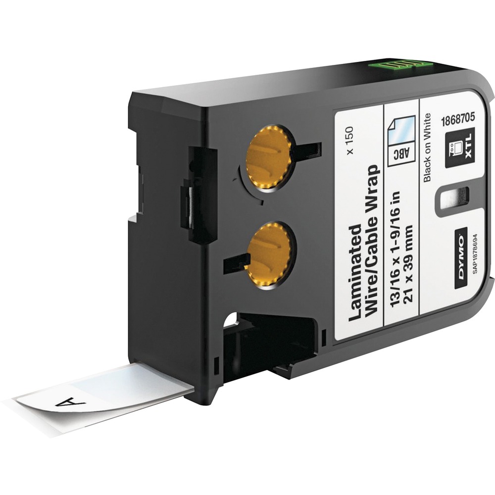 DYM1868705 - Glossy wire/cable wraps feature a laminated overwrap to protect your printed areas from oil, chemicals, moisture, abrasion and fading. Thermal transfer printing technology protects from smearing and fading for long-lasting print visibility. Pre-sized design helps facilitate batch label printing to improve productivity. Wire/cable wraps are perfect for flat surface labeling, such as bar codes, faceplates, shelves, bins, beams and more. Wraps are designed for compatible Dymo handheld, industrial labelmakers (sold separately). More from the Manufacturer