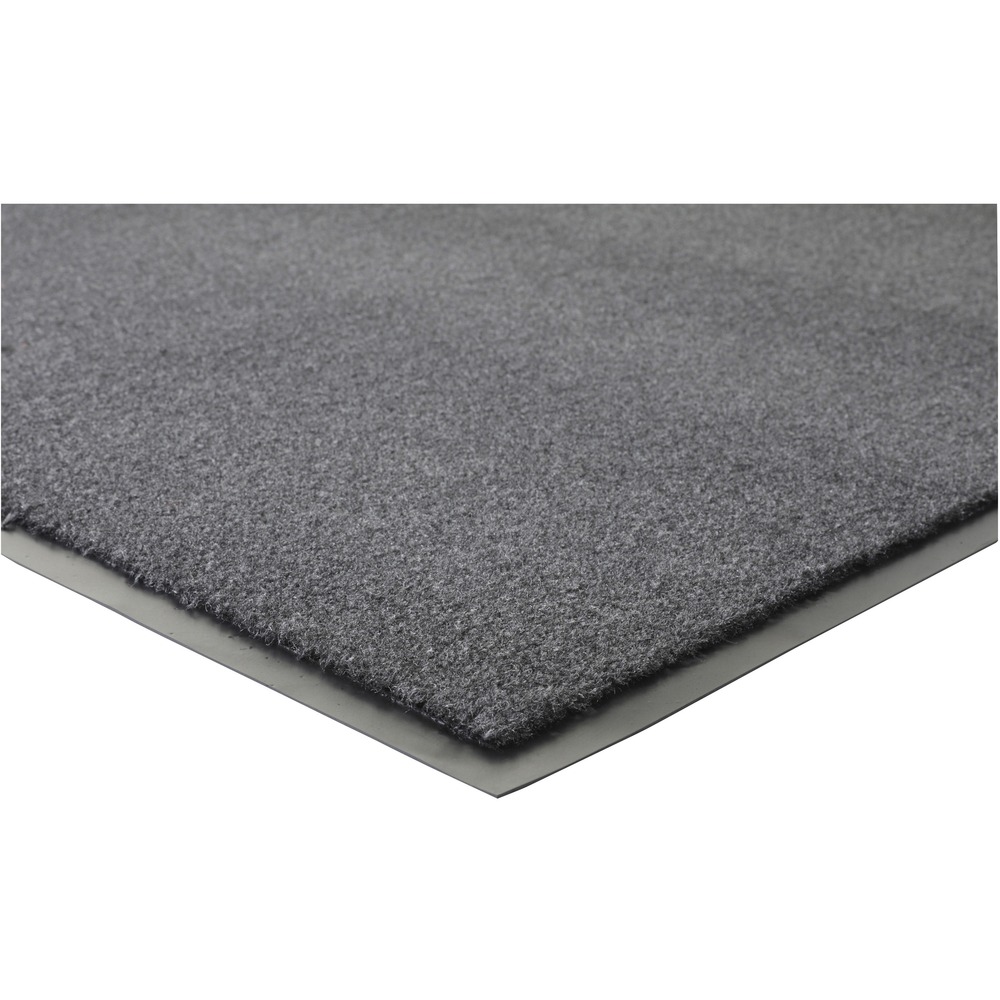 GJO59459 - Indoor mat features a plush surface that effectively absorbs moisture to help keep the surrounding areas clean and dry. Quick-drying material maintains its efficient performance for effective use in high-traffic locations. Durable vinyl backing resists sliding on smooth surfaces to prevent frequent adjustments. Floor mat is designed for indoor use.