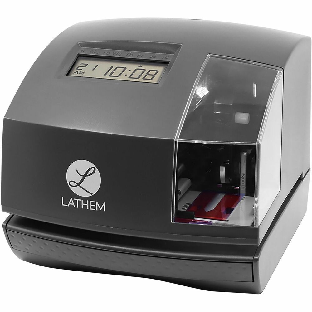 LTH1600E - With a compact design and small footprint, this atomic time clock mounts easily to the wall or can be used on a tabletop. Tru-Align technology senses when the printer is aligned correctly to guarantee that your employees make the perfect punch on their time cards every time. Whisper-print technology delivers extremely quiet time card punches and printing. Five-year memory backup battery keeps the time and your settings during power outages. Super-bright LED illuminates the print area for easy viewing. Versatile design can be used to record employees' in and out times for payroll processing, track project time for accurate costing, or print the date, time and preset messages on important documents. Atomic time clock is recommended for use with E16 Tru-Align time cards (sold separately) for maximum performance.