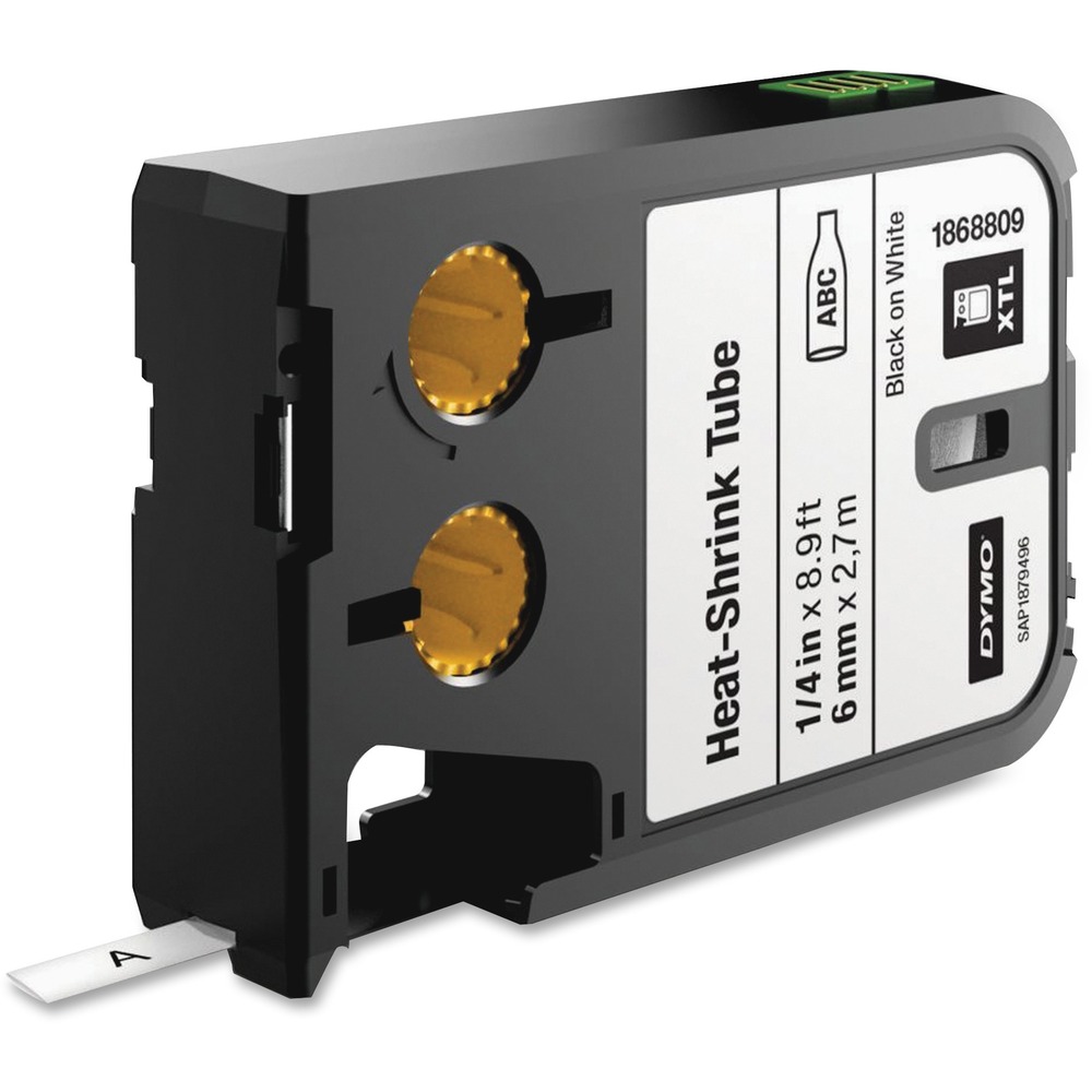 DYM1868809 - Heat-shrink tubes with flame-retardant sleeves feature a 3:1 shrink ratio to create a tight, secure fit around your wires and cables. Thermal transfer printing technology protects from smearing and fading for long-lasting print visibility. Tubes are perfect for labeling wires, cables and more. Cartridge is designed for use with Dymo XTL 300 and 500 labelmakers (sold separately). More from the Manufacturer