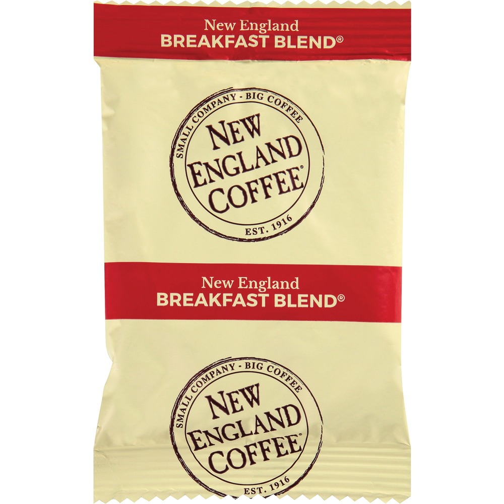 NCF026260 - Breakfast Blend Coffee is made using only the finest beans from Central and South America to provide a hearty, wake-me-up blend. Tightly sealed bags ensure lasting freshness for great-tasting flavor in every bag. 2.5 oz. package of coffee brews up to 12 cups of coffee.