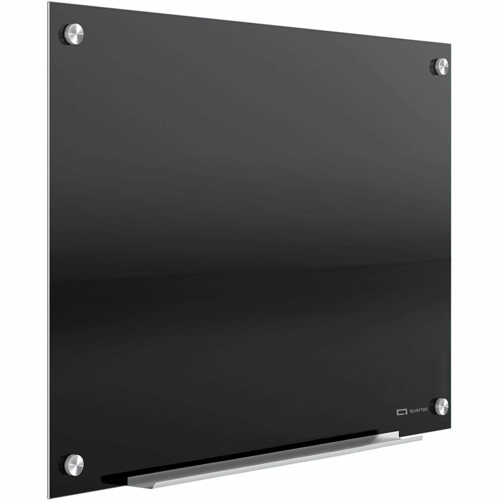 QRTG9648B - Tempered, magnetic glass surface dry-erase board resists ghosting and staining. Write with dry-erase markers or post papers with rare earth magnets. Frequent use, 8' x 4' black finish glass board matches any office. Mounting hardware included. 15-year warranty. More from the Manufacturer