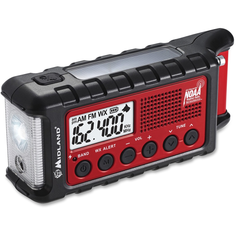 MROER310 - This versatile emergency radio keeps you informed during severe weather or civil emergencies, and can alert search and rescue teams to your whereabouts. Multiple power sources from solar, hand crank and a rechargeable battery ensure long-lasting functionality through any situation. Extremely bright flashlight with a low and high brightness setting uses Cree LED bulbs to effectively enhance your visibility in dark conditions. SOS flashlight beacon transmits Morse code for emergency assistance. Handy smartphone/tablet charger connects to your devices through a USB connection for quick charges. Ultrasonic dog whistle helps assist search and rescue teams in locating individuals during an emergency situation. NOAA weather radio notifies you when an alert has been issued on your local channel.