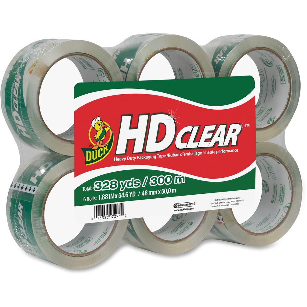 DUC441962 - Heavy-duty packaging tape features a long-lasting adhesive to keep your boxes and packages secure during shipping, moving and storage. Durable material is tear-resistant and break-resistant for long-lasting performance. Crystal-clear material ensures your labels stay completely visible. Wide temperature range works in conditions ranging from 14 degrees Fahrenheit to 140 degrees Fahrenheit. Packaging tape meets all postal regulations.