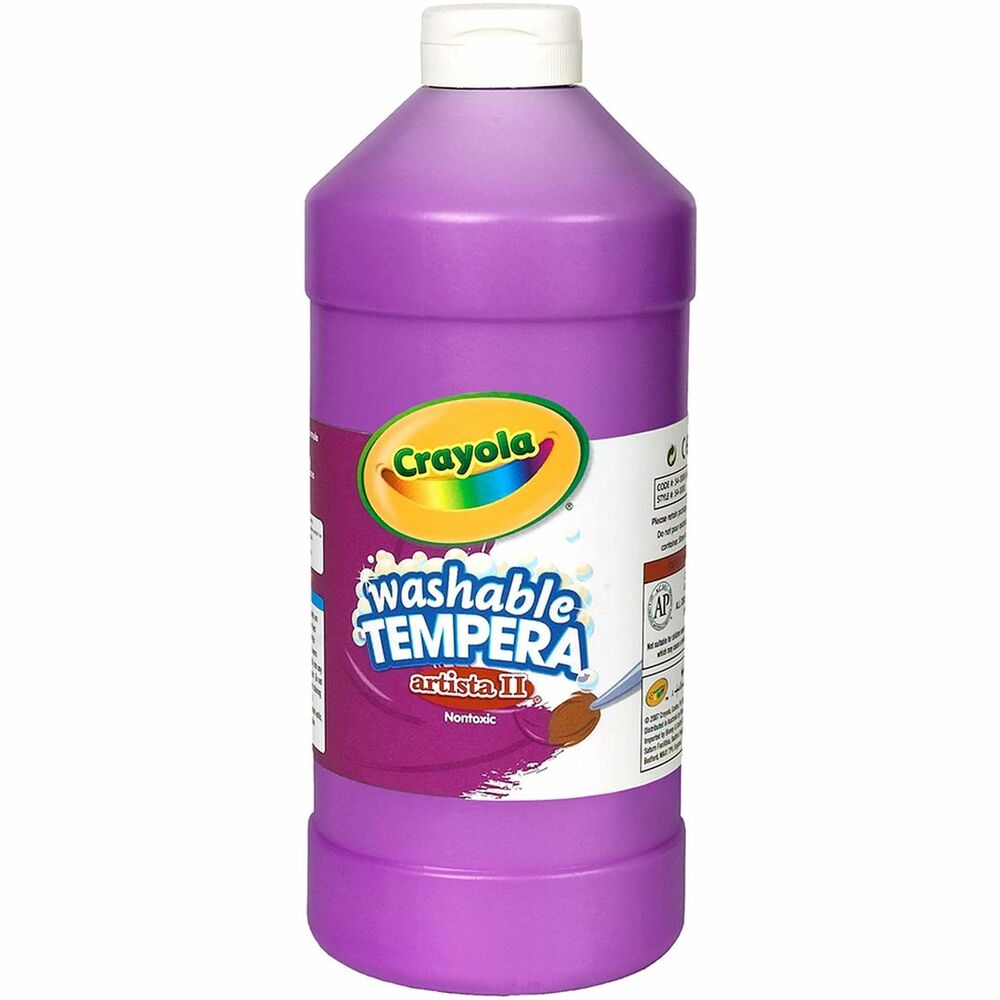 CYO543132040 - Washable Tempera Paint features an innovative formula that combines color performance and washability in one product. Ideal for classroom teachers, formula offers a creamy consistency, good opacity and coverage. With excellent adhesion and end result, paint can be used on a variety of surfaces, including newspaper, cardboard and papier mache. Good secondary color mixing allows teaching color theory. Nontoxic paint is washable from skin and most washable clothing (pre-treatment required).
