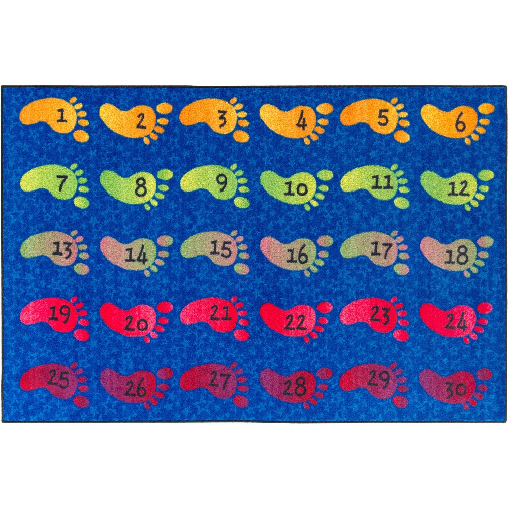 FCICE19328W - Help young learners get a kick out of counting with this colorful rug. Bright feet are printed with numbers ranging from 1 to 30 to intrigue students' minds while counting. Robust construction allows multiple display options to use on the floor or wall as a visual aid. Skid-resistant backing prevents the rug from sliding on smooth surfaces for increased safety. High-quality print is manufactured at 625 dpi for crisp, detailed images with excellent definition and clarity. Highly durable design is bound and double-stitched with nylon edge yarn for reliable strength and sturdiness. Antimicrobial treatment helps you maintain a germ-free environment by guarding against odor, mildew and mold. Scotchgard Protector resists heavy soils so you can more effectively clean the rug after spills and accidents.