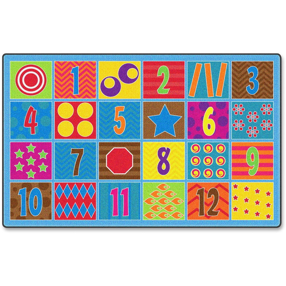 FCIFE33644A - Numbered rug features bright colors, playful patterns and funky shapes to add a stylish seating area to your classroom. Antimicrobial treatment helps you maintain a germ-free environment by guarding against odor, mildew and mold. High-quality print is manufactured at 625 dpi for crisp, detailed images with excellent definition and clarity. Scotchgard Protector resists heavy soils so you can more effectively clean the rug after spills and accidents.