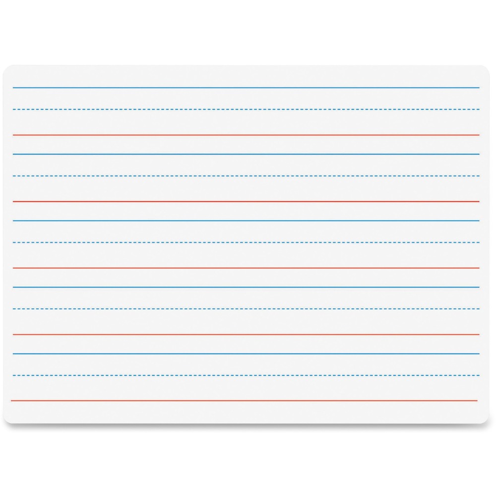 FLP10034 - Dry-erase board is great for teaching and practicing fundamentals at the early stages of learning. Dual-sided design features both a ruled side and unruled side to offer twice the amount of space. Write-and-wipe surface will not ghost to prevent the surface from dulling over time. Rounded edges and corners eliminate sharp points for safety and comfort. Hardboard backing will not warp or chip for long-lasting use. Dry-erase board is perfect for academic practice, doodling and more.