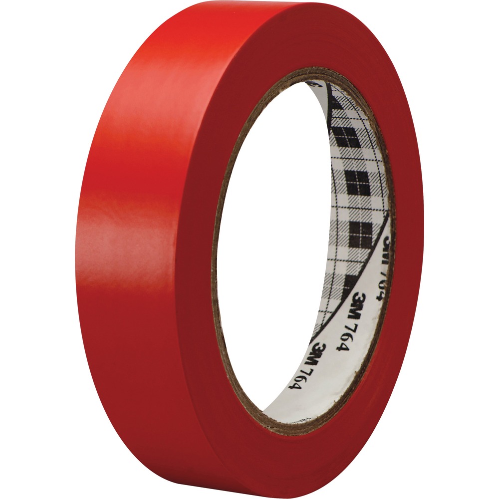 MMM764136RED - General-purpose Vinyl Tape 764 can be used in noncritical applications such as color-coding; bundling and safety marking; temporary marking of parts or machines; and protecting parts, equipment or products from abrasion. The noncorrosive, abrasion-resistant tape is conformable to contours, moisture-resistant and wear-resistant. It is easy to apply. Brightly colored tape features a vinyl backing, rubber adhesive and good instant adhesion. It should not be used for electrical applications. More from the Manufacturer
