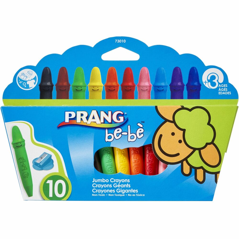 DIX73010 - Jumbo crayons are sized to fit comfortably in the hands of young children for easy handling. Break-resistant construction ensures long-lasting use in harsh classroom environments. Washable formula cleans easily from most skin and clothing. Crayons are nontoxic for safe use by young learners. Set includes 10 bright colors plus a bonus sharpener. Crayons are designed for use by children ages 3 and up.