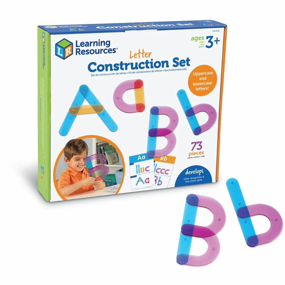 LRN8555 - Encourage early letter-recognition as children build the alphabet with this colorful literacy activity set. Color-coded pieces allow children to quickly build the letter they see on the math activity cards. Plus, each piece easily snaps together to build both uppercase and lowercase letters. Set includes letter pieces, activity cards and activity guide. Activity set is designed for children ages 3 and up.
