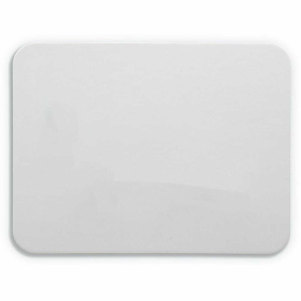 FLP10027 - Unframed dry-erase board features a magnetic surface to easily attach small items for display. Write-and-wipe surface will not ghost to prevent the surface from dulling over time. Rounded corners eliminate sharp points for safety and comfort. Included adhesive squares can be used for mounting the board in an optimal location to enhance its visibility throughout the classroom. Durable backing will not warp or chip for long-lasting use. Dry-erase board is perfect for academic practice, doodling and more.
