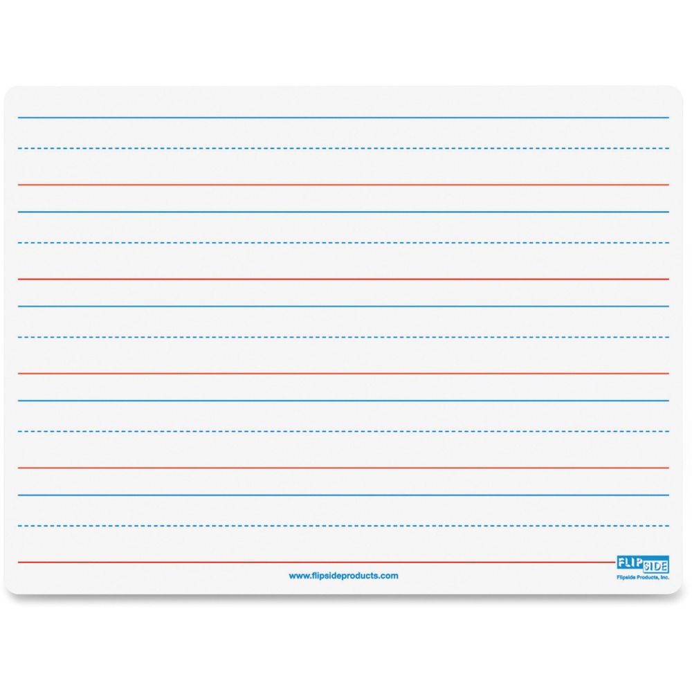 FLP10076 - Dry-erase board is great for teaching and practicing fundamentals at the early stages of learning. Dual-sided design features both a ruled side and unruled side to offer twice the amount of space. Write-and-wipe surface will not ghost to prevent the surface from dulling over time. Rounded edges and corners eliminate sharp points for safety and comfort. Backing will not warp or chip for long-lasting use. Dry-erase board is perfect for academic practice, doodling and more.
