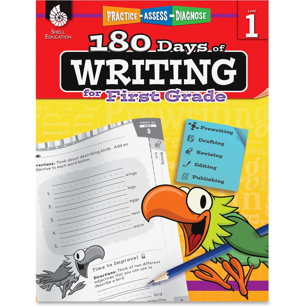 SHL51524 - Easy-to-use resource provides teachers and parents with daily practice activities to help students enhance their writing and grammar skills. Students interact with mentor texts and then apply their learning by writing opinion, informative/explanatory and narrative pieces. Versatile daily practice pages are easy to prepare and implement. Genre-specific rubrics provide authentic assessment to help differentiate instruction. Resource is designed for students attending first-grade.