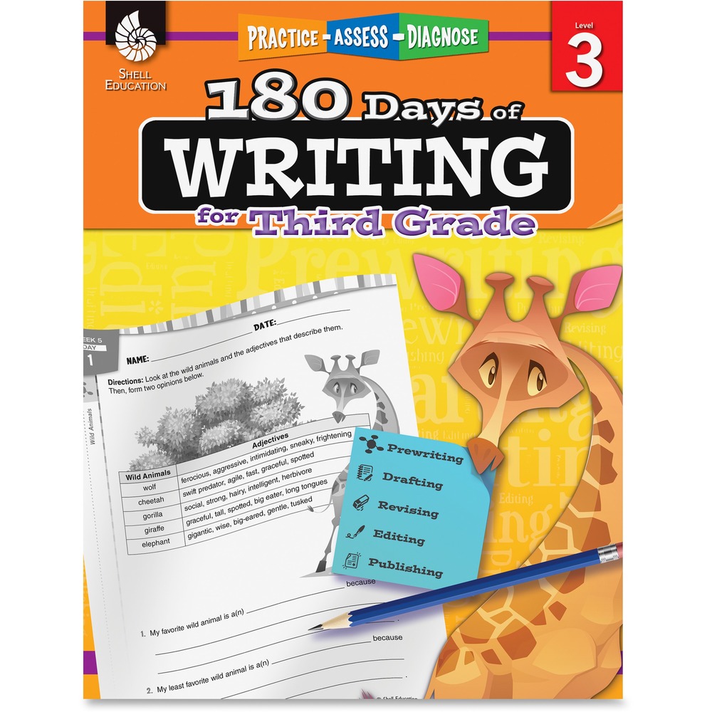SHL51526 - Easy-to-use resource provides teachers and parents with daily practice activities to help students enhance their writing and grammar skills. Students interact with mentor texts and then apply their learning by writing opinion, informative/explanatory and narrative pieces. Versatile daily practice pages are easy to prepare and implement. Genre-specific rubrics provide authentic assessment to help differentiate instruction. Resource is designed for students attending third-grade.