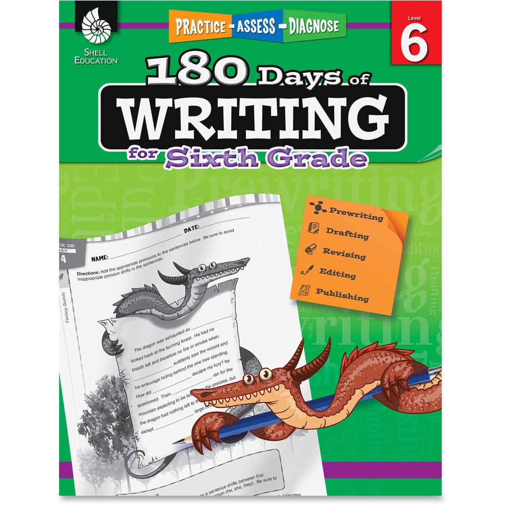 SHL51529 - Easy-to-use resource provides teachers and parents with daily practice activities to help students enhance their writing and grammar skills. Students interact with mentor texts and then apply their learning by writing opinion, informative/explanatory and narrative pieces. Versatile daily practice pages are easy to prepare and implement. Genre-specific rubrics provide authentic assessment to help differentiate instruction. Resource is designed for students attending sixth-grade.
