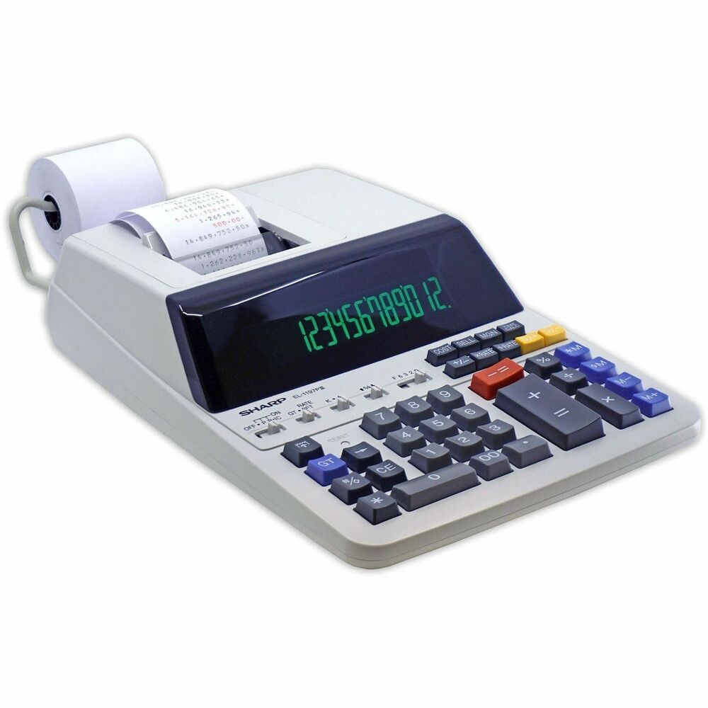SHREL1197PIII - The Sharp EL1197PIII12-digit calculator is perfect for the everyday advanced user, especially in a busy office setting. Extra heavy duty durability is perfect for power users.Features extra large display digits for easy viewing. You can count on the fast and reliable 4.5 lines-per-second ribbon printer. Professional keyboard layout with left-side total key. 4 key independent memory with second recall memory function.Large 12 Digit Fluorescent Display, 18mm Display DigitsFast 4.5 LPS, 2 Color Ribbon PrinterProfessional Keyboard with Left Side Grand Total KeyCost-Sell-Margin Keys  Comments: Some specs were incorrect so I want to replace it with this new information More from the Manufacturer