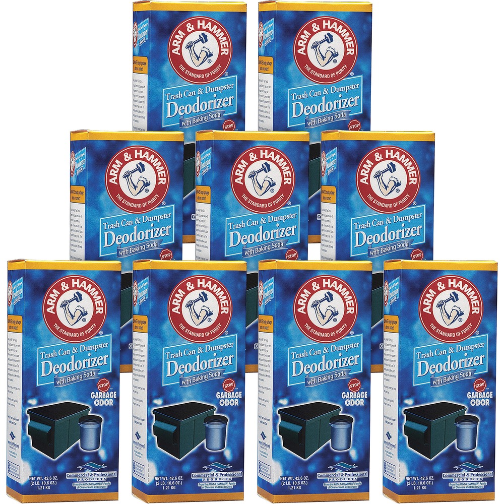 CDC3320084116CT - Deodorizer helps to eliminate tough garbage odors on contact - not just cover them up. It destroys tough odors on contact with the power of Arm and Hammer Baking Soda and a unique odor-fighting fragrance. Use on trash cans, dumpsters, drains/grease traps, diaper pails and any other trash-containing receptacle. Unscented mixture is ready to use.
