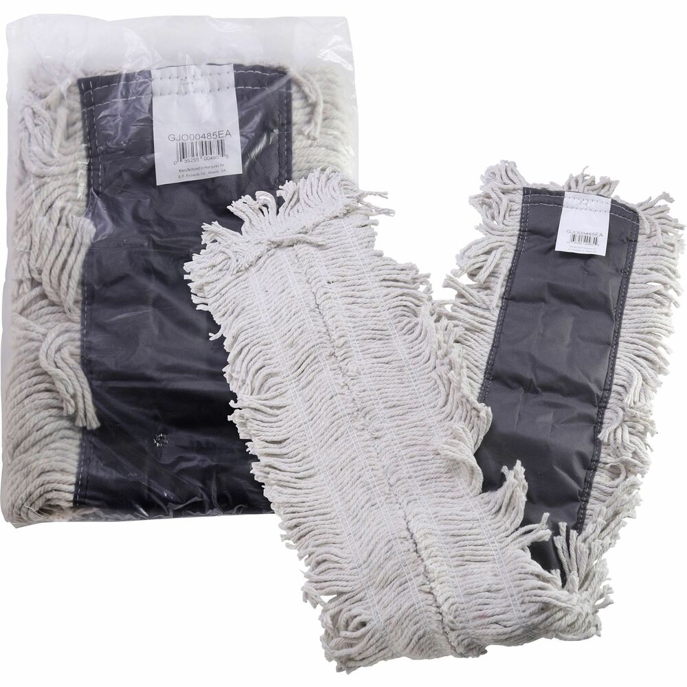 GJO00485 - Disposable dust mop refill keeps you ready for everyday dusting. Four-ply, cotton yarn is soft, absorbent, strong and durable. Slot Pocket synthetic backing is quick-drying. Disposable nature means you can just toss it away once you are done. Dust mophead is made of cotton. Handle and frame are sold separately. Refill is compatible with the Genuine Joe 1" x 60" Vinyl-coated Steel Handle, 1" x 60" Wooden Handle and 1-1/2" x 60" Wooden Handle.