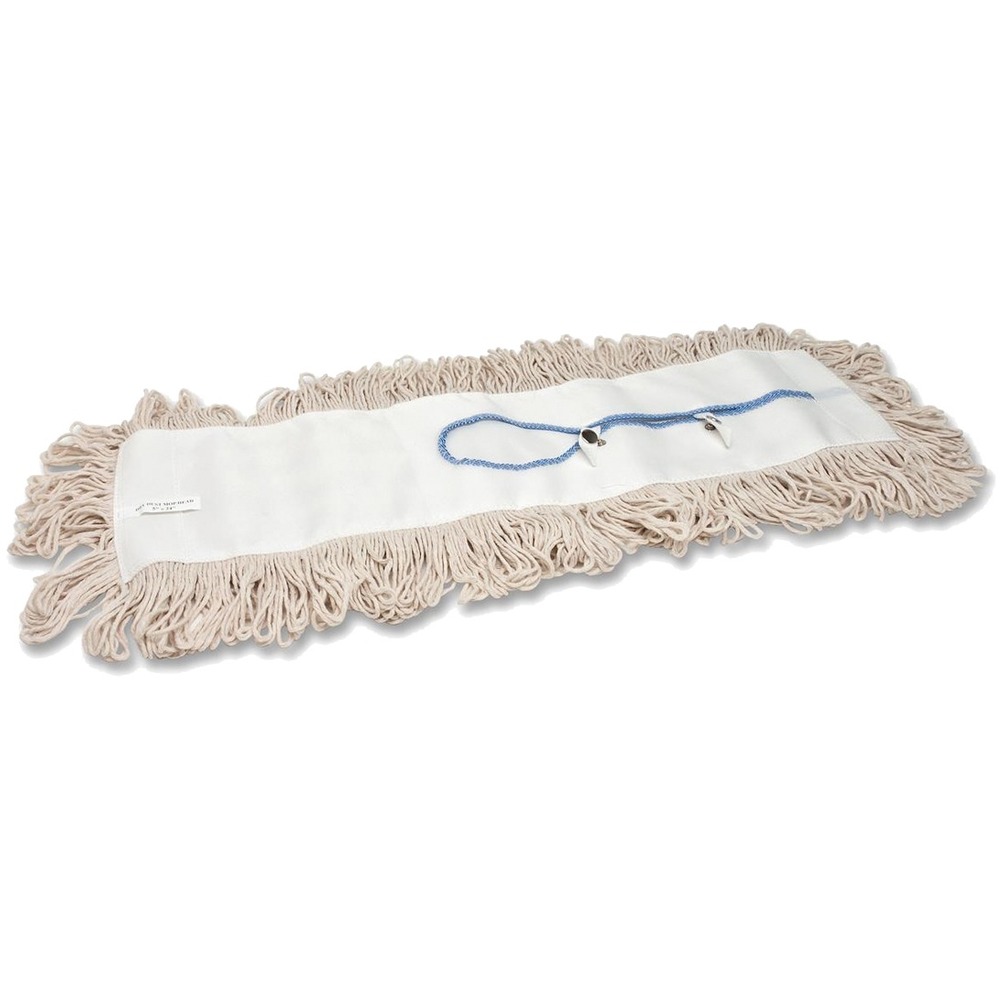 GJO36500 - Dust mop refill keeps you ready for everyday dusting. Four-ply cut end offers an economical option. Keyhole-style, half-tie synthetic backing is quick-drying. This 25 oz. dust mophead is made of cotton and is launderable. The handle and 36" frame are sold separately. Refill is compatible with the Genuine Joe 1" x 60" Vinyl-coated Steel Handle, 1" x 60" Wooden Handle and 1-1/2" x 60" Wooden Handle.