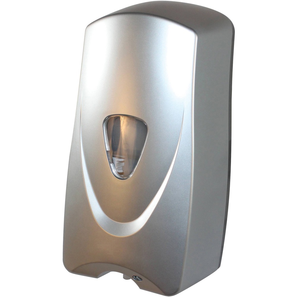 IMP9328 - Foam soap dispenser consistently dispenses 0.7 ml of foamed liquid per stroke to provide just the right amount of soap per stroke. Durable, ABS plastic construction offers lasting use and wipes down easily for quick maintenance. Keylock provides maximum security. Soap capacity is 1000 ml. The dispenser also holds foaming hand sanitizer. Mountable design allows you to install this dispenser in a convenient location. Dispenser requires four C batteries (sold separately).