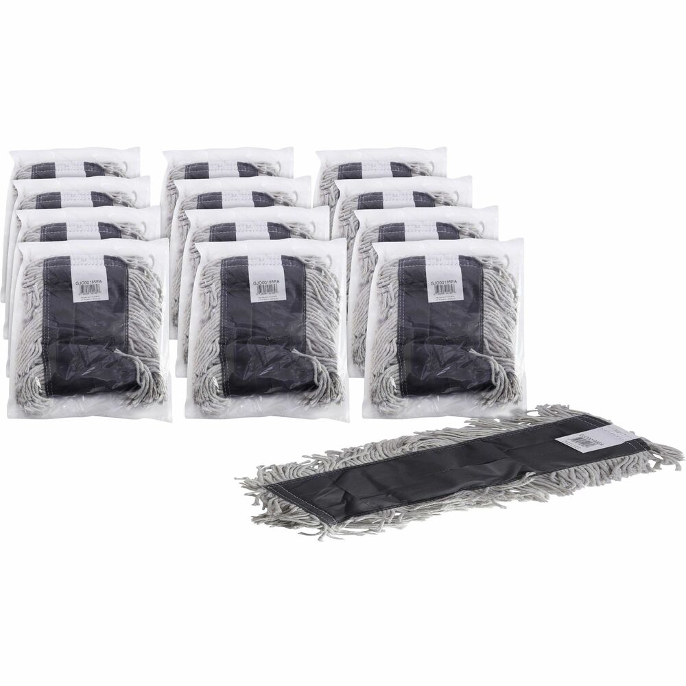 GJO00185CT - Disposable dust mop refill keeps you ready for everyday dusting. Four-ply, cotton yarn is soft, absorbent, strong and durable. Slot Pocket synthetic backing is quick-drying. Disposable nature means you can just toss it away once you are done. Dust mophead is made of cotton. Handle and frame are sold separately. Refill is compatible with the Genuine Joe 1" x 60" Vinyl-coated Steel Handle, 1" x 60" Wooden Handle and 1-1/2" x 60" Wooden Handle.