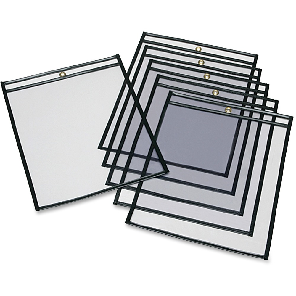 NSN2729805 - These transparent poly envelopes are perfect for keeping documents such as job tickets, work orders, production schedules and more protected and visual at the same time. They are bound with black plastic edging on three sides for strength and durability. Use the single eyelet for hanging. Envelopes are perfect for industrial environments. They are clear on both sides for maximum visibility.