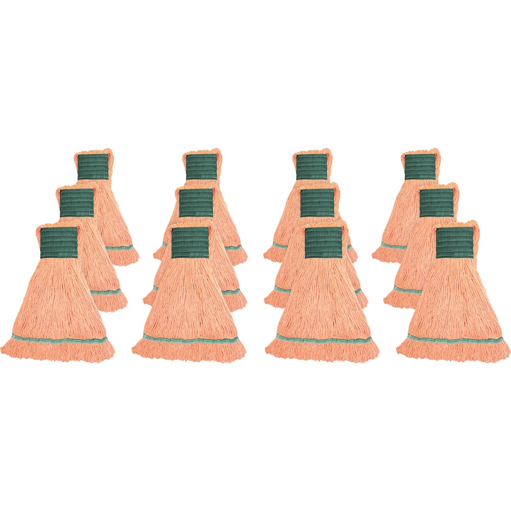 GJOMOR5BCT - Medium-size mophead with a wide headband is ideal for general cleaning and disinfecting. Synthetic blend fibers (rayon and cotton) absorb six to seven times their weight. Mop offers a limited break-in period so you can start mopping sooner. Looped ends provide greater durability and launderability. Wide headband allows added launderability and use with all handle styles. 5" mesh headband with "S" zig-zag stitch pattern provides a more durable headband.