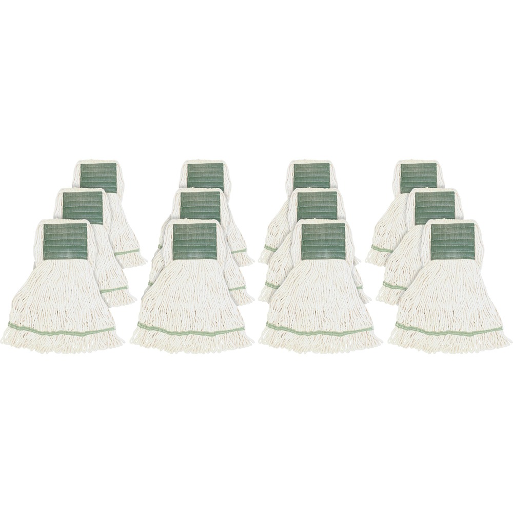 GJOMWH5BCT - Medium-size mophead with a wide headband is ideal for general cleaning and disinfecting. Synthetic blend fibers (rayon and cotton) absorb six to seven times their weight. Mop offers a limited break-in period so you can start mopping sooner. Looped ends provide greater durability and launderability. Wide headband allows added launderability and use with all handle styles. 5" mesh headband with "S" zig-zag stitch pattern provides a more durable headband.
