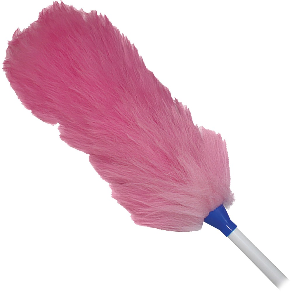 IMP3103CT - Lambswool Duster safely cleans dust from surfaces to reduce the effects of allergies and irritations in your home or office. The 11" long, genuine lambswool head attracts dust like a magnet from both irregular and flat surfaces. Durable material is washable for long-lasting use. Head comes in assorted colors picked randomly, and the handle is white. With a 28" reach, this duster is perfect for cleaning door frames, shelves, large furniture and more.