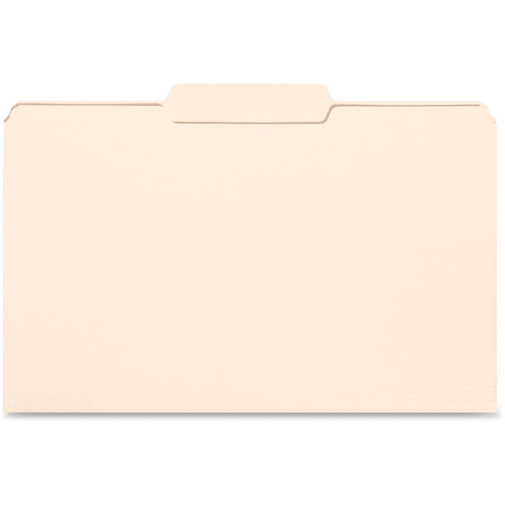 BSN99725 - File folders feature 1/3-cut tabs in position No. 2. Tabs are 1/2" high undercut for label visibility. Top corners are rounded. Legal-size file folders are scored for 3/4" expansion and made of 11 point stock.