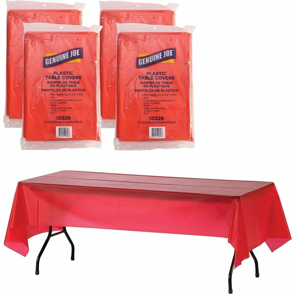 GJO10326CT - Present a clean, uniform look for your next banquet, party or function with this durable table cover. The pre-cut plastic also protects your rectangular tables. Table covers are designed to fit standard-size cafeteria and conference tables.