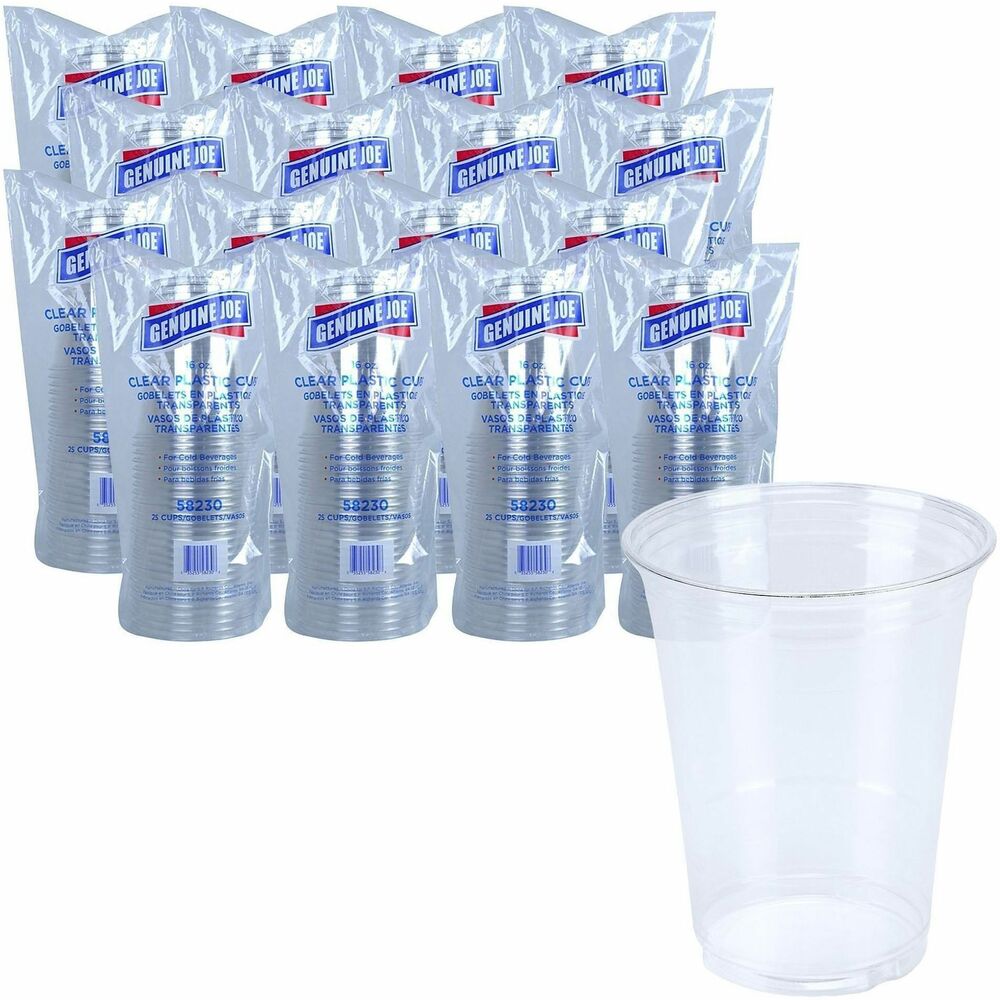 GJO58230CT - Sleek plastic cups are ideal for serving up cold beverages in style. Clear, smooth walls showcase your drinks whether they are fruity punches or water chilled with ice. Strong plastic works for everyday refreshments or special occasions when disposal nature simplifies cleanup.