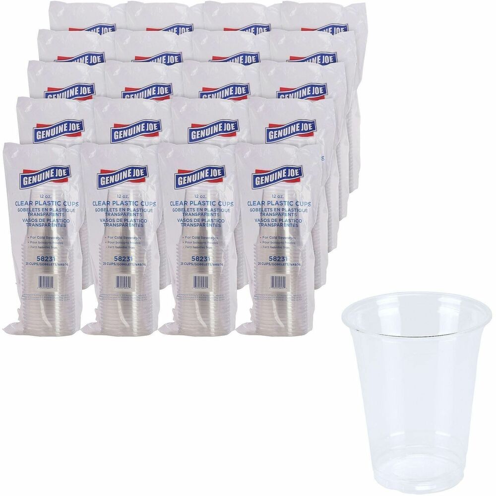 GJO58231CT - Sleek plastic cups are ideal for serving up cold beverages in style. Clear, smooth walls showcase your drinks whether they are fruity punches or water chilled with ice. Strong plastic works for everyday refreshments or special occasions when disposal nature simplifies cleanup.
