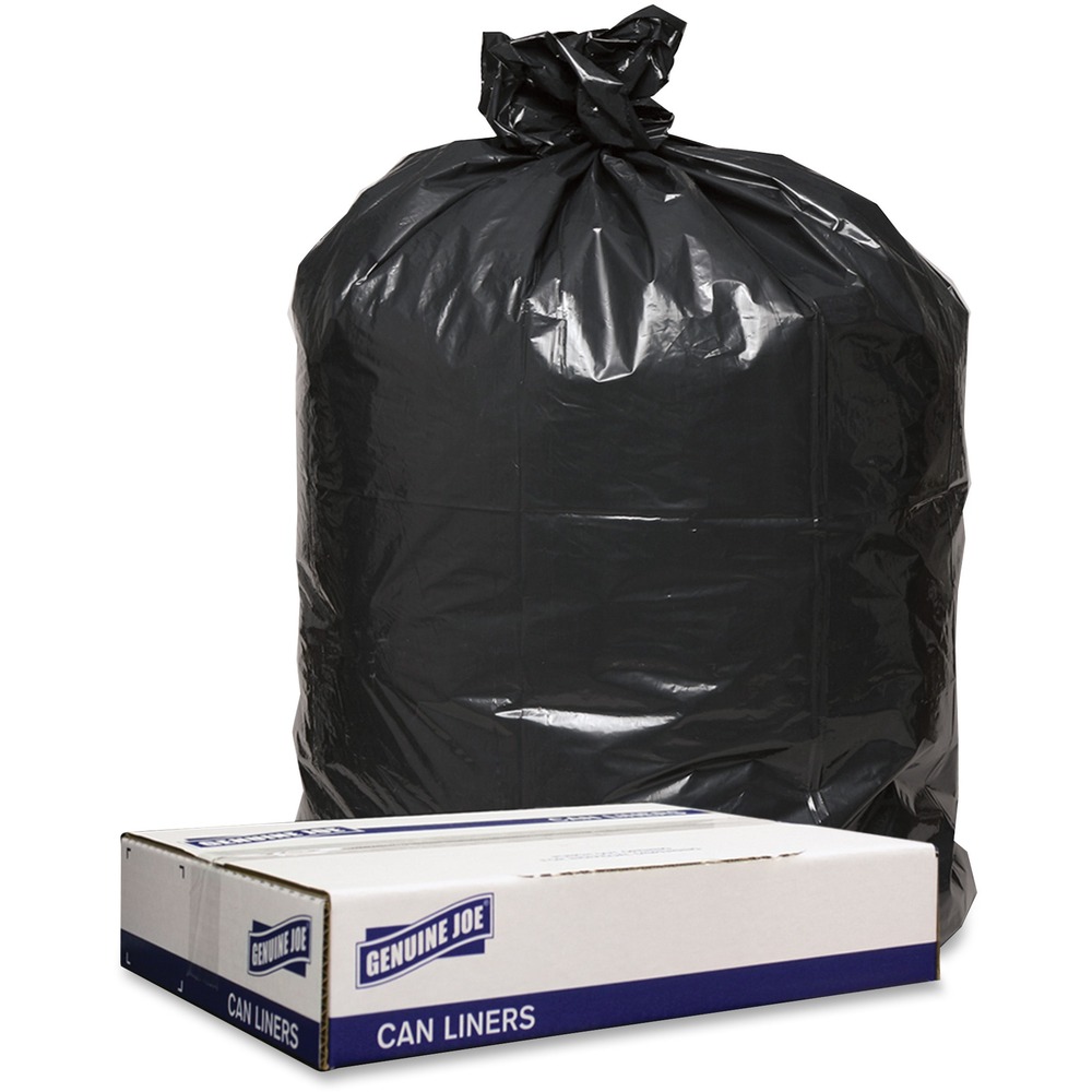 GJO98211 - Extra heavy-duty, trash can liners offer an extra-strong construction so they are suitable for all trash applications. They are also leak-resistant to contain liquid contents. Star-bottom construction is designed for more even distribution of contents. Low-density liners come in a coreless roll for easy dispensing anywhere.