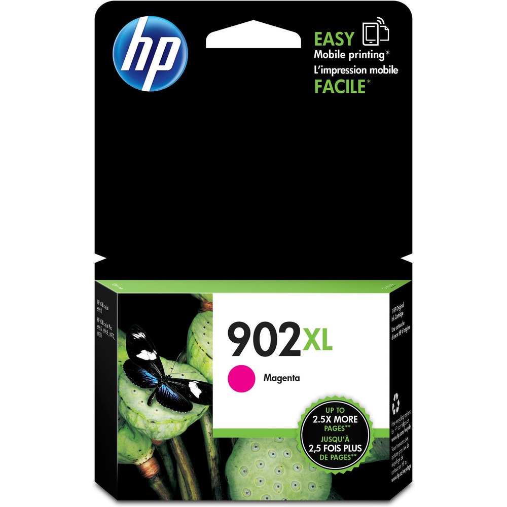 HEWT6M06AN - High-capacity ink cartridge makes an impression with clear, easily readable drawings and colorful, powerful presentations in HP Officejet 6962, Pro 6965, Pro 6968, Pro 6975 and Pro 6978. With Original HP inks, you get crisp, clear, accurate lines and vivid color, even true neutral grays. See accurate, professional results, print after print, cartridge after cartridge with Original HP inks. Intelligence built into Original HP ink cartridges and printer continuously optimizes quality and reliability. HP 902XL magenta cartridge yields approximately 825 pages. More from the Manufacturer