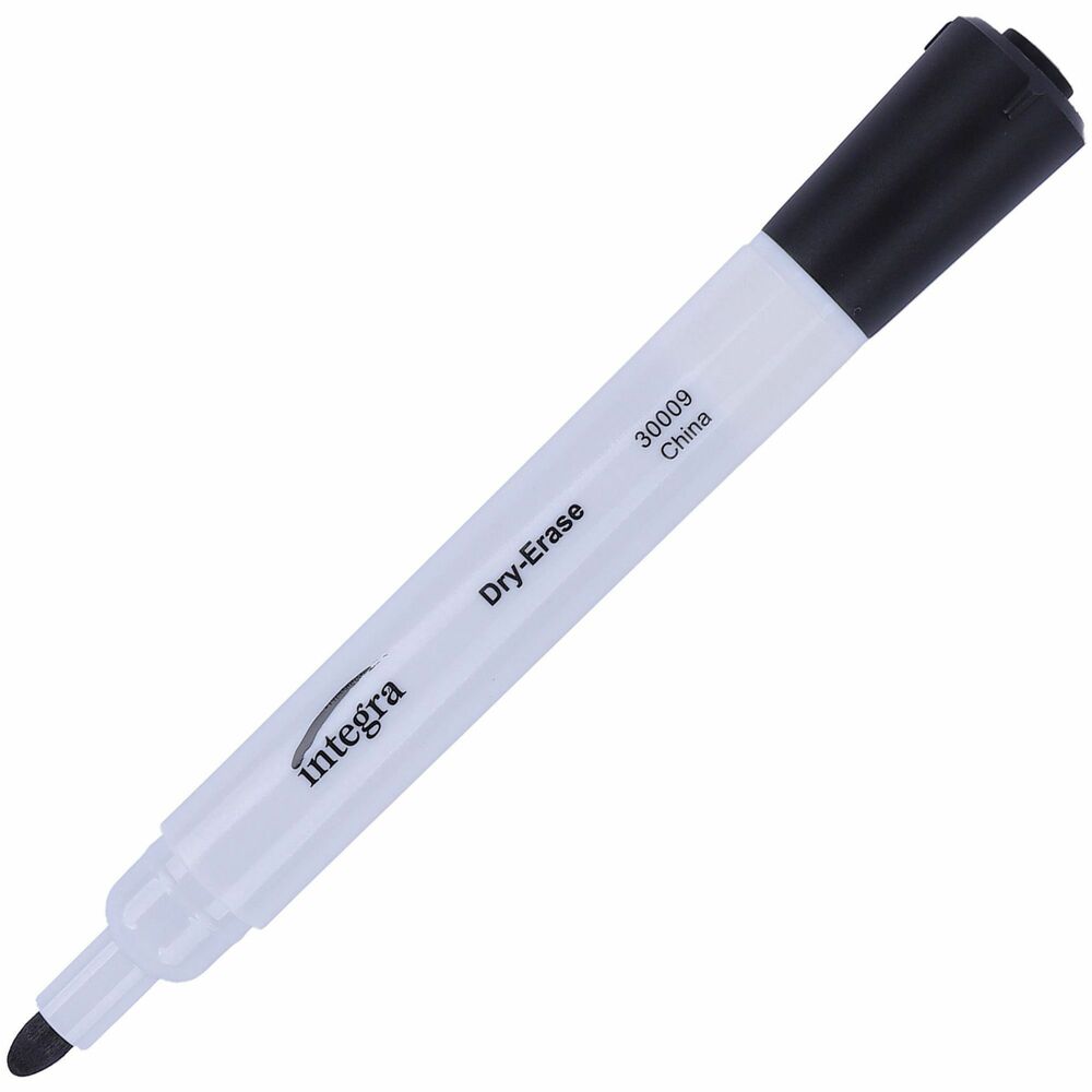 ITA30009 - Dry-erase markers with bullet tips offer a large barrel and bullet tip to apply ink smoothly and evenly. Marks go on wet and dry instantly. They can be wiped off with a dry tissue or eraser. Dry-erase marker is designed for use on erasable markerboards and glass surfaces.
