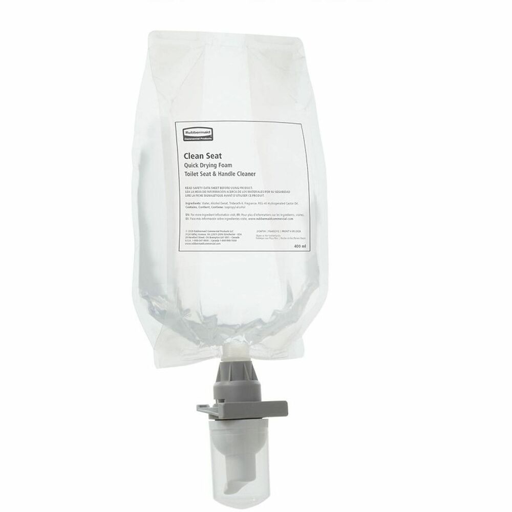 RCP402312 - Refills for CleanSeat Foam Dispenser provide an added level of personal hygiene to washroom users. The quick-drying, alcohol-based formula is slowly absorbed by the tissue, but quickly evaporates on toilet seats and stall handles. Handle and seat are hygienic and ready for use in seconds. CleanSeat's luxurious foam with a pleasant scent removes dirt and bacteria and eliminates the need for messy and awkward seat covers. The high-capacity refills minimize packaging waste. Dispenser is sold separately.