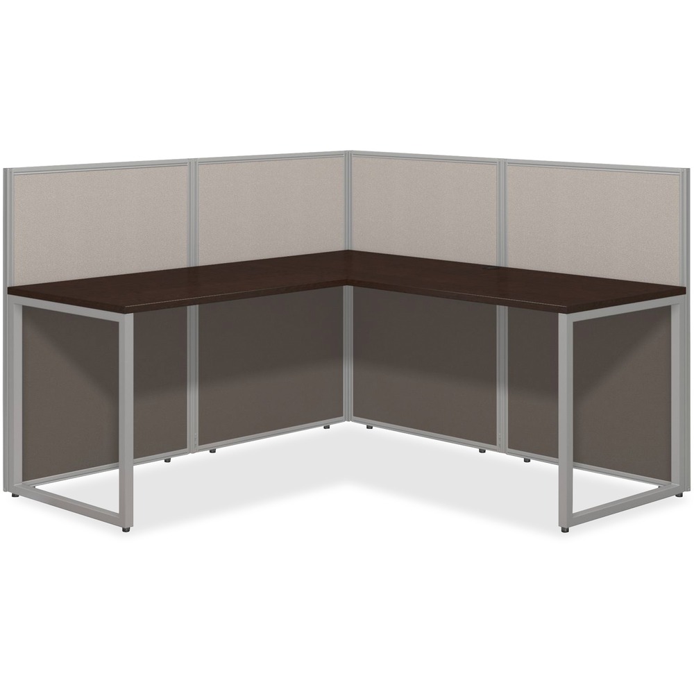 BSHEOD360MR03K - The 60" wide 4-Person Straight Desk Open Office with three-drawer pedestals and 45" high panels lets you take advantage of your available floor space by combining individual work areas with a common panel wall. Four 60" wide x 24" deep Straight Office Desks, four 16" wide pedestals and three 60" wide x 45" high Cubicle Panels with corner connectors are part of the stylish, Easy Office collection that is designed for fast assembly with pre-installed connectors, minimal parts and sturdy design so you can get to work. Thermally fused, laminate worksurface features superior resistance to scratches and stains while providing a wire-management grommet to keep cords organized. Desks attach to sturdy, 45" high wall panels that foster team collaboration. Fabric-upholstered panels come in a durable, Light Gray and Storm Gray, two-toned fabric that complements the rich warmth of the Mocha Cherry worksurfaces. Commercial construction meets ANSI/BIFMA standards for safety and performance.