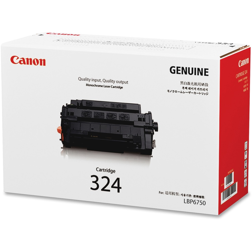 CNMCARTRIDGE324 - Toner cartridge offers a genuine advantage with quality, efficiency and reliability for your Canon imageClass LBP6750. Canon's Toner has been developed as the optimal match for On-Demand Fusing technology, characterized by its quick melting by low-temperature and firm fixing capabilities, realizing power saving during standby mode, and reduction of warm-up time to start print from standby mode. Canon's Single Cartridge System provides excellent print quality and can help extend the life of the machine. The Single Cartridge System contains all the essential print elements that wear out with use. This easy-to-replace cartridge simplifies maintenance by combining the toner, drum and other parts into one unit. Cartridge yields approximately 11,000 pages.