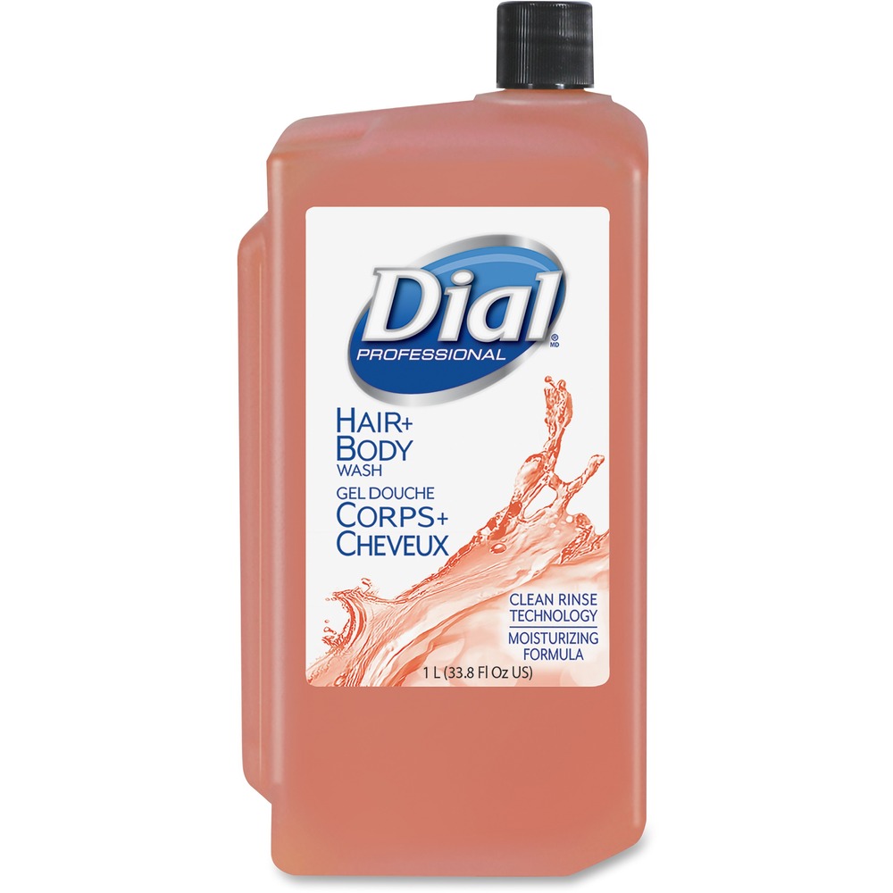 DIA04029 - Hair and Body Wash for the Dial (1 liter) Dispenser offers a moisture-rich, dual-action formula to leave your skin and hair looking healthy and hydrated. It cleanses the entire body and keeps hair looking shiny and soft. It rinses clean for effective showering. Hypoallergenic, dermatologist-tested formula with skin and hair conditioners is great for fitness clubs, spas and nursing homes. Bottle empties complete so no waste. Bottle is induction-sealed for added safety.